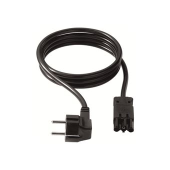 Stroomkabel H05VV-F 3G 1,5mm² haakse stekker 5 meter zwart