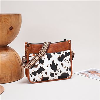 Sac cabas léopard tendance femme marron - 1