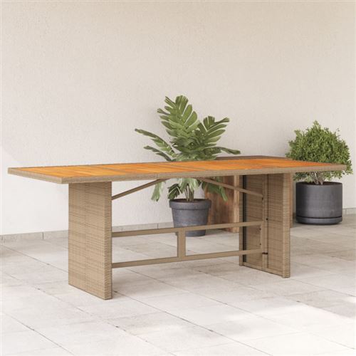 VIDAXL  Table De Jardin Avec Dessus En Bois D'acacia Beige 190x80x74 Cm