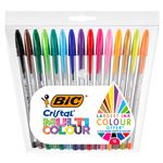 Pochette de 15 Stylos à bille BIC Cristal Multicolour Couleurs assorties