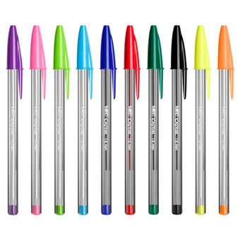 Pochette de 15 Stylos à bille BIC Cristal Multicolour Couleurs assorties