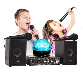 Pack Karaoké Enfant Ibiza sound 2x50W STAR2MKII, Port USB/SD avec  contrôles, Jeu de lumière BALL6
