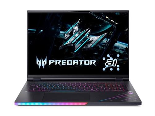 Acer Predator Helios 18 AI PH18-73 - Intel Core Ultra 9 - 275HX / jusqu'à 5.4 GHz - Win 11 Home - GeForce RTX 5090 - 128 Go RAM - 1.024 To SSD NVMe - 18" IPS 3840 x 2400 (WQUXGA) @ 120 Hz - 5 Gigabit Ethernet - Wi-Fi 7, Bluetooth - noir abyssal - clavier