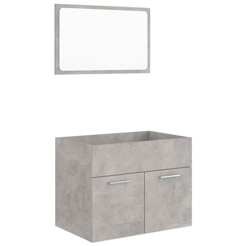 VidaXL Ensemble de meubles de salle de bain 2 pcs Gris béton