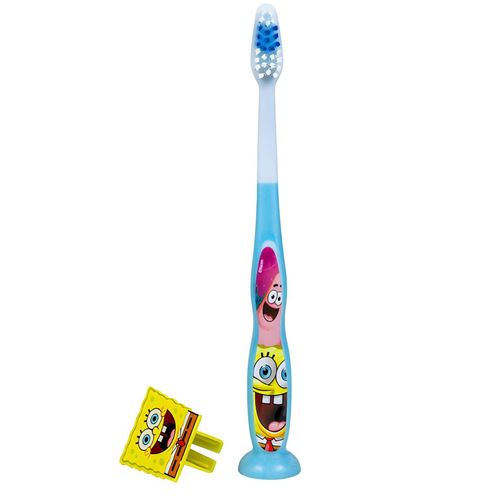TINOKOU Brosse &agrave; dents Ergonomique Enfant - Bob l'Eponge  Bleu