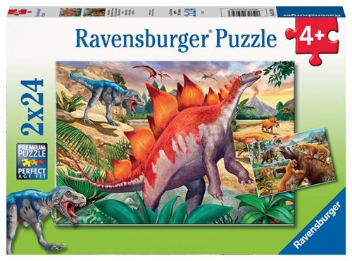 Non Communiqué Multicolore Puzzle 2X24 Piece - Mammouths Et Dinosaures
