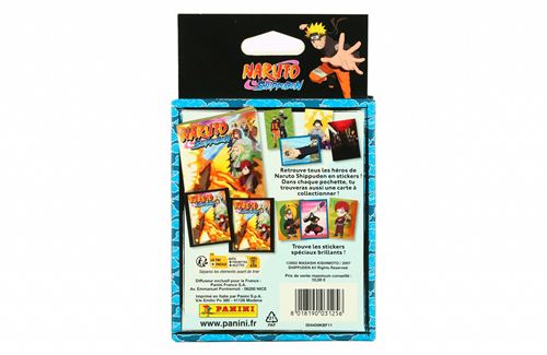 Blister 4 pochettes avec carte édition limitée Panini Naruto Shippuden -  Carte à collectionner