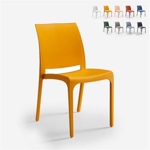 Chaise empilable pour bar restaurant jardin extérieur intérieur Volga BICA Orange