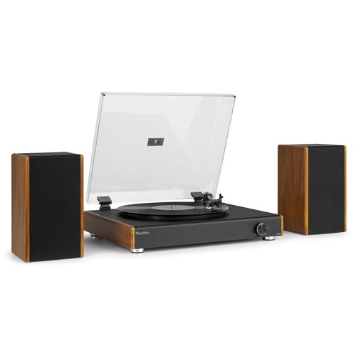 Audizio Rp335 Platine Vinyle Bluetooth Avec Enceintes 2X40W, Design Élégant, Lecture Usb, 3 Vitesses, Fonction Enregistreur