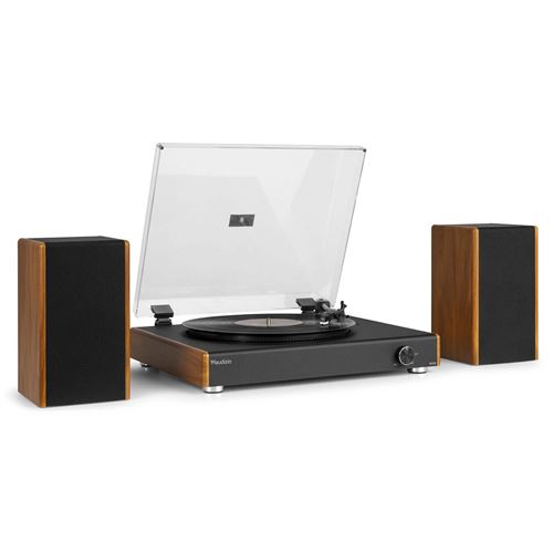 Audizio RP335 Platine Vinyle Bluetooth avec Enceintes 2x40W, Design Élégant, Lecture USB, 3 Vitesses, Fonction Enregistreur