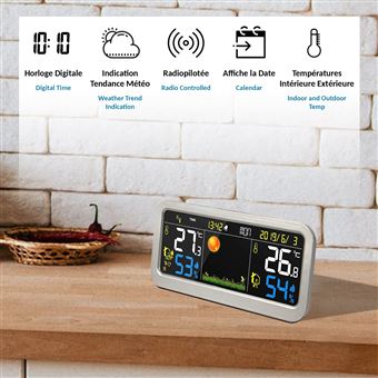 Station Météo Sans Fil avec Ecran Tactile Digitale Thermomètre
