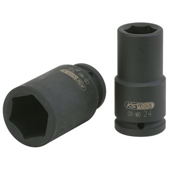 Douille longue à chocs 6 pans 3/4', 23 mm sur carte - KSTOOLS - 515.1423-E - 1