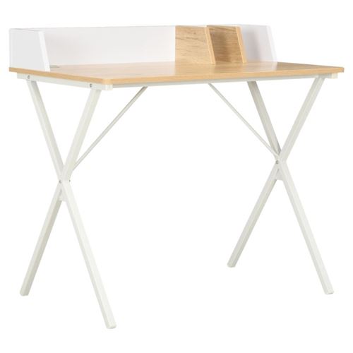 Vidaxl Blanc Bureau Et Naturel - Image 3