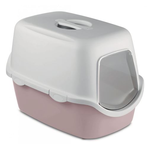 Maison de toilette Cathy filtre, 40 x 40 x 56 cm, couleur gris rosé. - animallparadise - AP-590001GRO