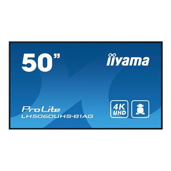 iiyama ProLite LH5060UHS-B1AG - Classe de diagonale 50" (49.5" visualisable) écran LCD rétro-éclairé par LED - signalisation numérique - avec lecteur multimédia SoC intégré - Android - 4K UHD (2160p) 3840 x 2160 - éclairage périphérique - noir - 1
