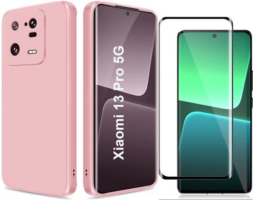 Coque Silicone Rose + Verre Trempe Pour Xiaomi 13 Pro Little Boutik©
