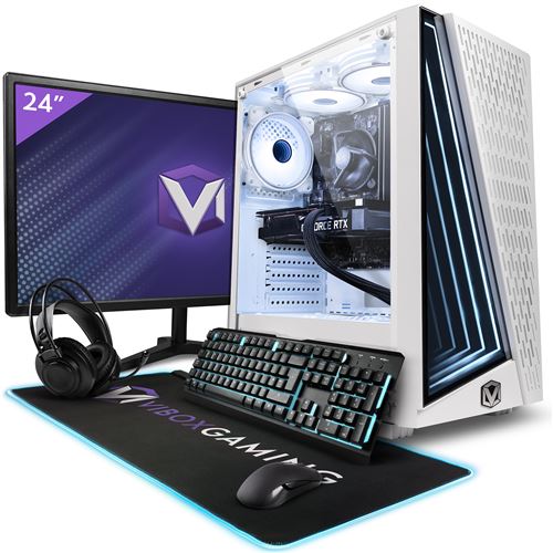 Vibox II-92 PC Gamer - 24" Écran Pack - Six Core Intel i5 10400F Processeur 4.3GHz - Nvidia RTX 3070 Ti 8Go - 16Go RAM - 1To NVMe M.2 SSD - 600W PSU - Windows 11 - WiFi