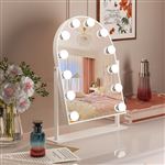 Miroir de maquillage Hollywood lumineux LED coiffeuse - 30 x 41 cm - Arqué