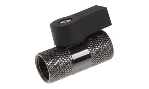 Alphacool 2-way ball valve - Clapet à bille du système de refroidissement liquide - nickel noir