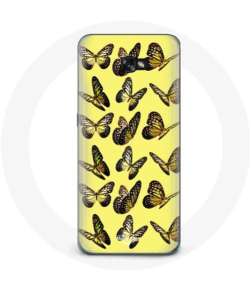 Coque pour Samsung A5 2016 Papillons Fond Jaune Maniacase