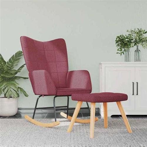 Vidaxl Rouge Chaise H. 98 Cm Non Pliable Interieur En Bois Massif - Image 3