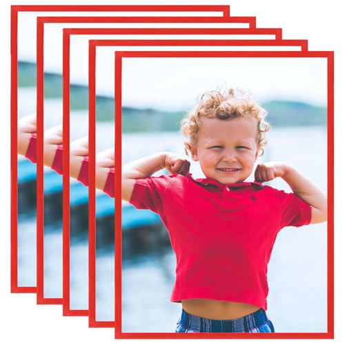 vidaXL Collage de cadres photo 5 pcs au mur table Rouge 50x60 cm MDF