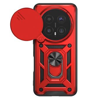 Coque Anneau pour Honor Magic 8 Pro avec Cache Caméra Coulissant Antichoc Mayaxess Rouge - 1