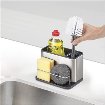 Rangement d'évier surface Sink tidy grand modèle - Joseph Joseph - Argent - Inox
