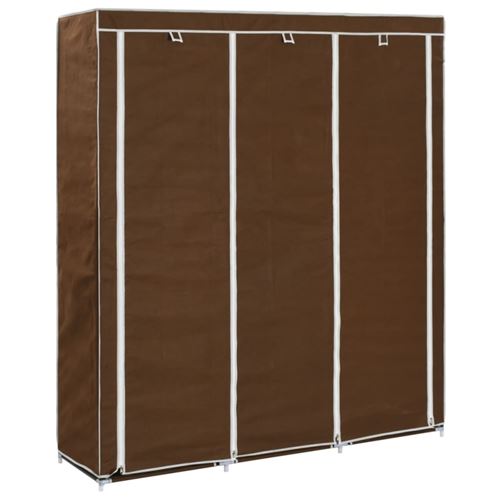 vidaXL Armoire avec compartiments et barres Marron 150x45x175 cm Tissu