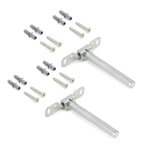 Emuca Jeu De Supports Invisibles Pour Tablette En Bois Mirage, Acier, Zingué - Image 3