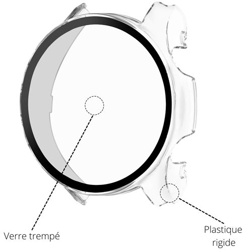 Accessoires bracelet et montre connectée Phonillico Coque compatible Garmin  Venu 3 45mm - Protection rigide montre connectée étui transparent écran  verre trempé®