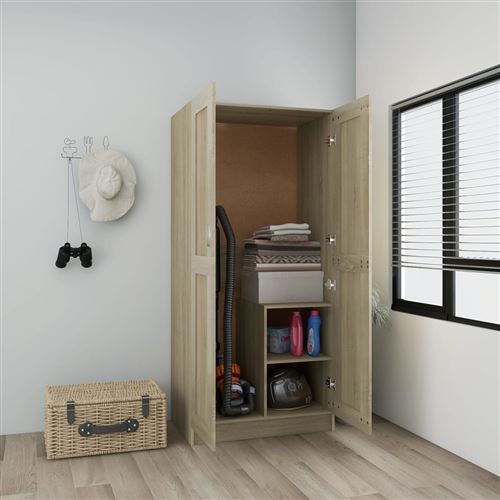 Non Communiqué Brun Vidaxl Garde-Robe, Armoire De Rangement, Étagère À Vêtements, Meuble De Chambre À Coucher, Organisateur De Maison Intérieur, Chêne Sonoma Bois D’ingénierie