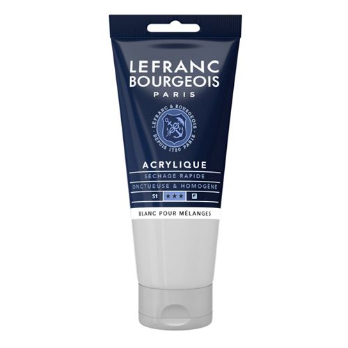 Lefranc Bourgeois - Peinture - peinture acrylique - mélange blanc - semi-opaque - satin - fine - 80 ml