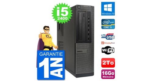 Pc dell optiplex 790 dt intel i5-2400 ram 16go disque dur 2to windows 10 wifi
