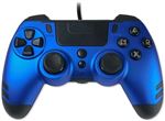 Steelplay Slimpack - Manette filaire (câble de 3m), Compatible PS4/PS3/PC, Double Retour de Vibration, 4 palettes arrière programmables, Ergonomique et Confortable - Bleu