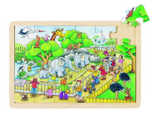 Goki Puzzle: Une visite au zoo de 24 pièces