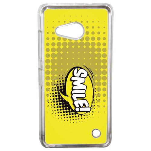 Coque Smile Fond Jaune Compatible Lumia 550 Transparent