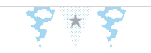 Haza Original ligne drapeau naissance garçon bleu/blanc 10 m