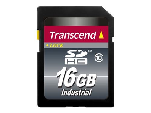 Transcend Industrial - Carte mémoire flash - 16 Go - Class 10 - SDHC
