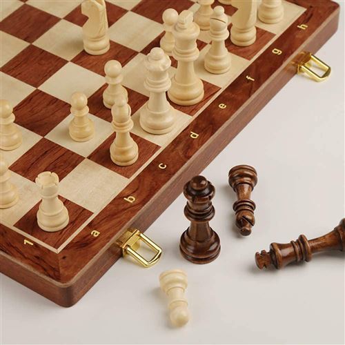 37 52 sur jeu d echecs grand echiquier en bois pliable multicolore jeu d echecs achat prix fnac