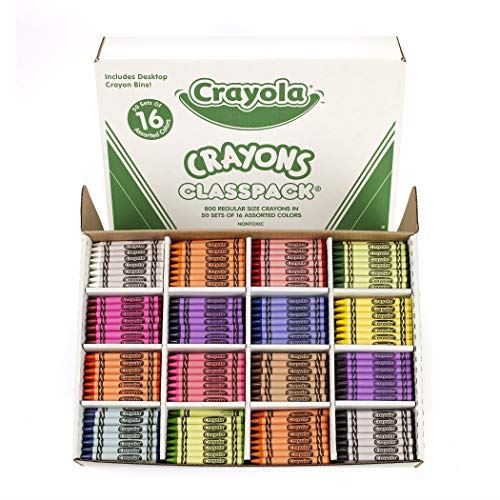 Crayola BIN528016 Classray Crayon, taille régulière, 16 couleurs, paquet de 800