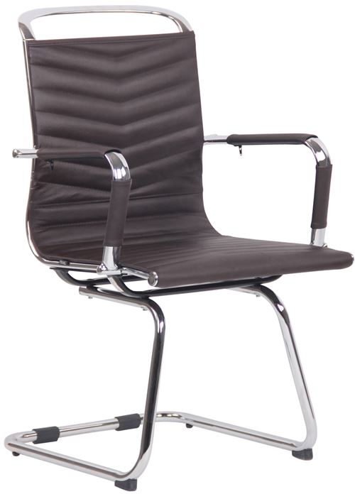 Chaise de visiteur Burnley en Similicuir ou Véritable Cuir , Marron/Véritable cuir