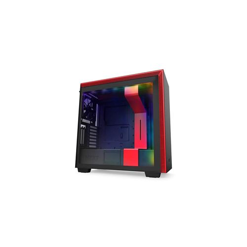 Boîtier Demi Tour Micro ATX / Mini ITX / ATX NZXT H710i LED RGB - Couleur Noir Rouge