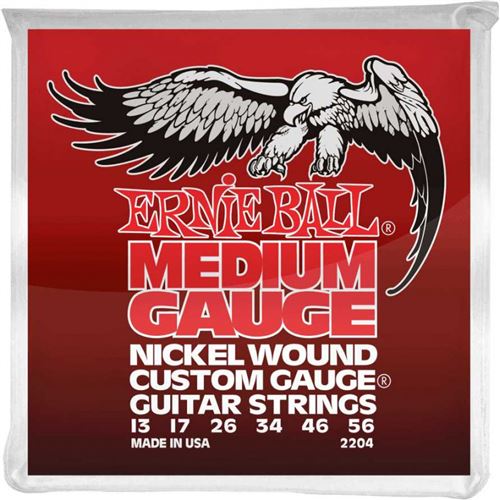 Ernie Ball 2204 - Jeu de cordes électriques - Nickel Wound Custom Gauge - Médium 13-56