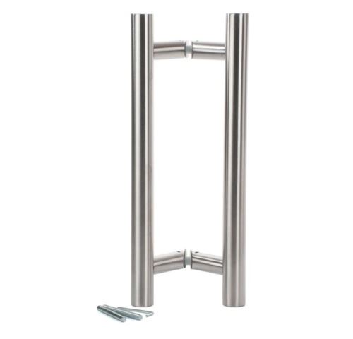 Paire bâton de maréchal inox 304 poignée tirage droit Ø32 L.400 axe 300 mm - 694