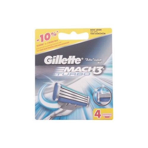 Lames de Rasoir de Rechange Mach 3 Turbo Gillette (4 uds)