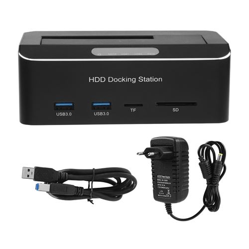 Station d'accueil pour Disque Dur Externe USB3.0 vers SATA pour Carte SD / TF prise en charge de disque dur 2.5 / 3.5