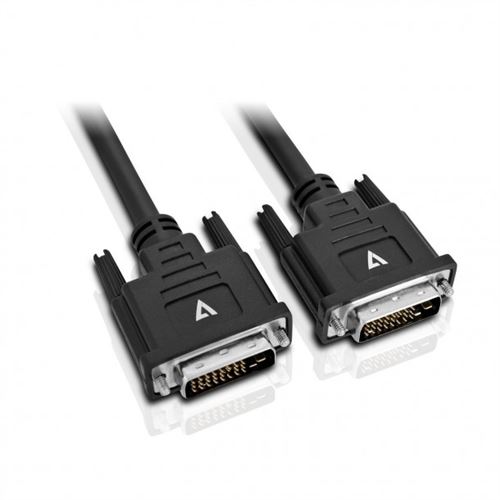 v7 câble vidéo dvi-d mâle vers dvi-d mâle, noir 5m 16.4ft noir