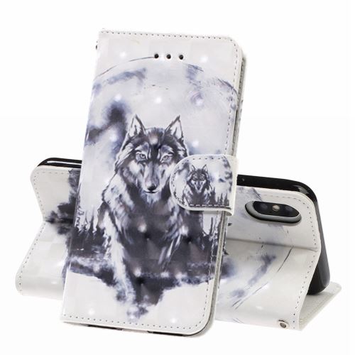 Etui en PU Loup pour votre Apple iPhone X/XS