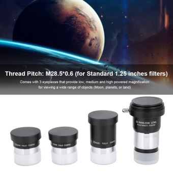 Kit Lentilles Barlow 2X 3X 5X Métal - Télescope Astronomie Oculaire 3,2 Cm Multi-revêtement